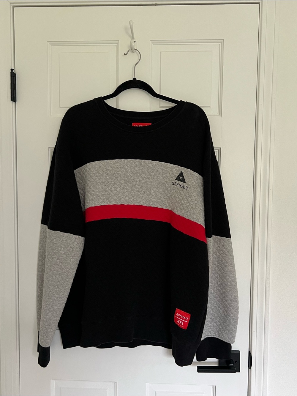 Asphalt Yacht Club Black, Gray & Red Crewneck Sweater